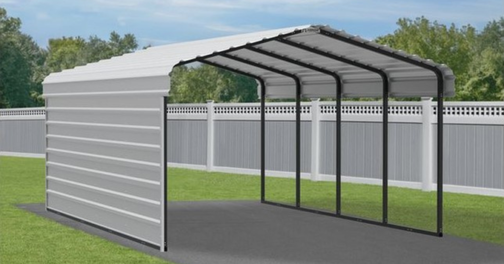 20 ft x 20 ft Arrow Carport in Eggshell